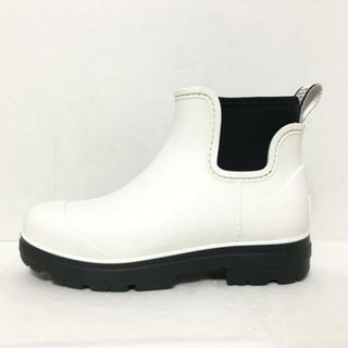 アグ(UGG)のUGG(アグ) レインブーツ 23 レディース ドロップレット 1130831 白×黒 ラバー×化学繊維(レインブーツ/長靴)