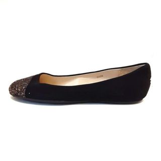 ジミーチュウ(JIMMY CHOO)のJIMMY CHOO(ジミーチュウ) フラットシューズ 36 1/2 レディース - 黒 グリッター スエード(その他)