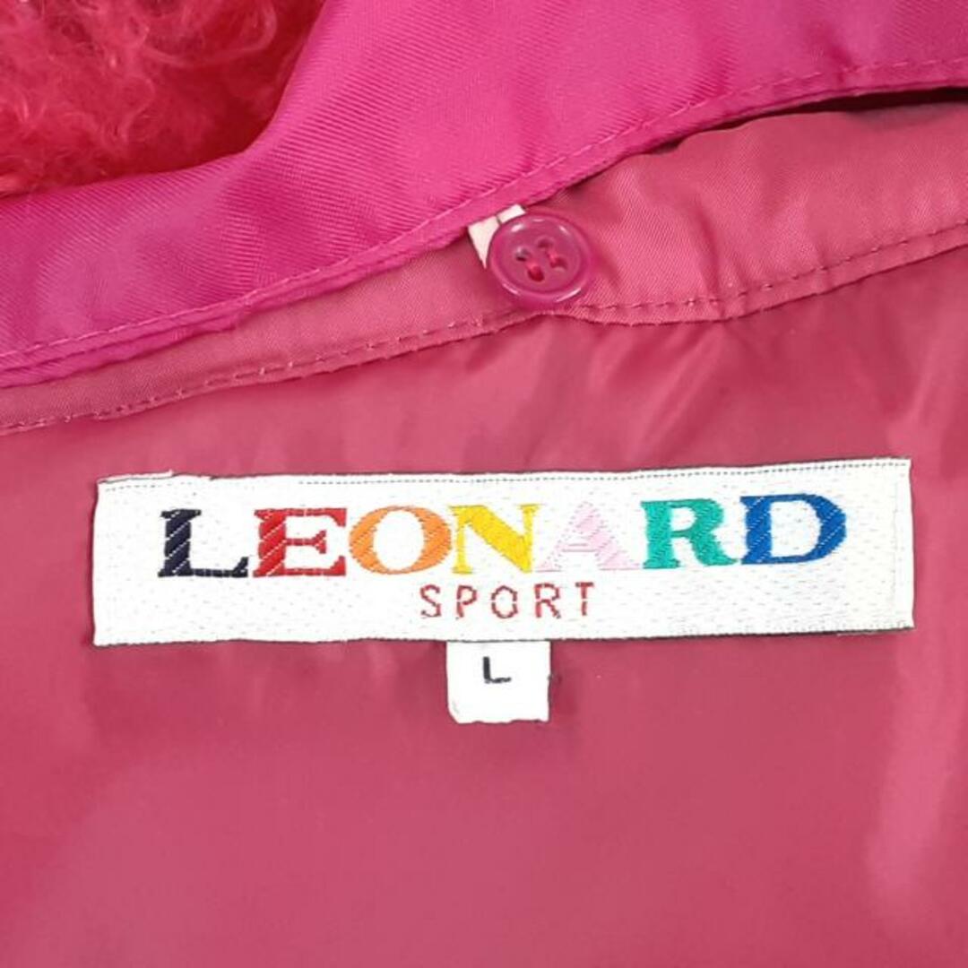 LEONARD SPORT(レオナールスポーツ) ダウンコート サイズL レディース - ピンク 長袖/ジップアップ/ラムファー取り外し可/冬 レディースのジャケット/アウター(ダウンコート)の商品写真