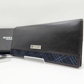 ブラックレーベルクレストブリッジ(BLACK LABEL CRESTBRIDGE)の美品 ブラックレーベルクレストブリッジ 長財布 二つ折り メンズ 牛革 こげ茶(長財布)