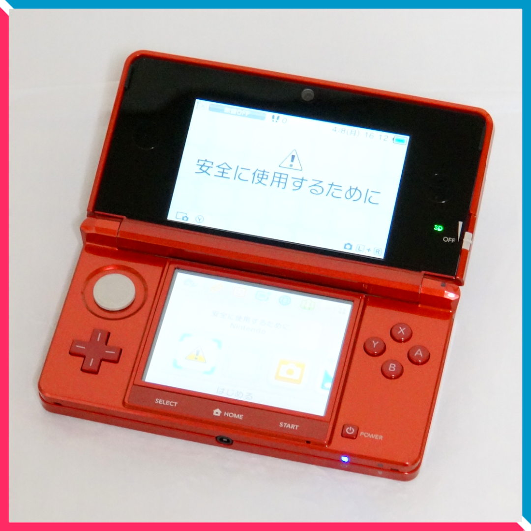 ニンテンドー3DS(ニンテンドー3DS)の【良品】任天堂 ニンテンドー3DS メタリックレッド CTR-001 エンタメ/ホビーのゲームソフト/ゲーム機本体(携帯用ゲーム機本体)の商品写真