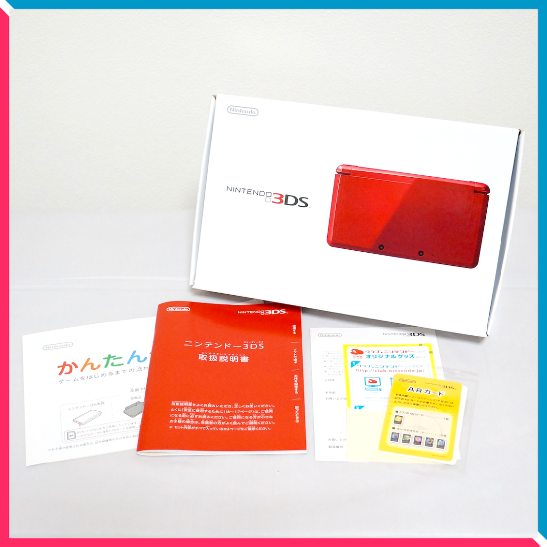 ニンテンドー3DS(ニンテンドー3DS)の【良品】任天堂 ニンテンドー3DS メタリックレッド CTR-001 エンタメ/ホビーのゲームソフト/ゲーム機本体(携帯用ゲーム機本体)の商品写真