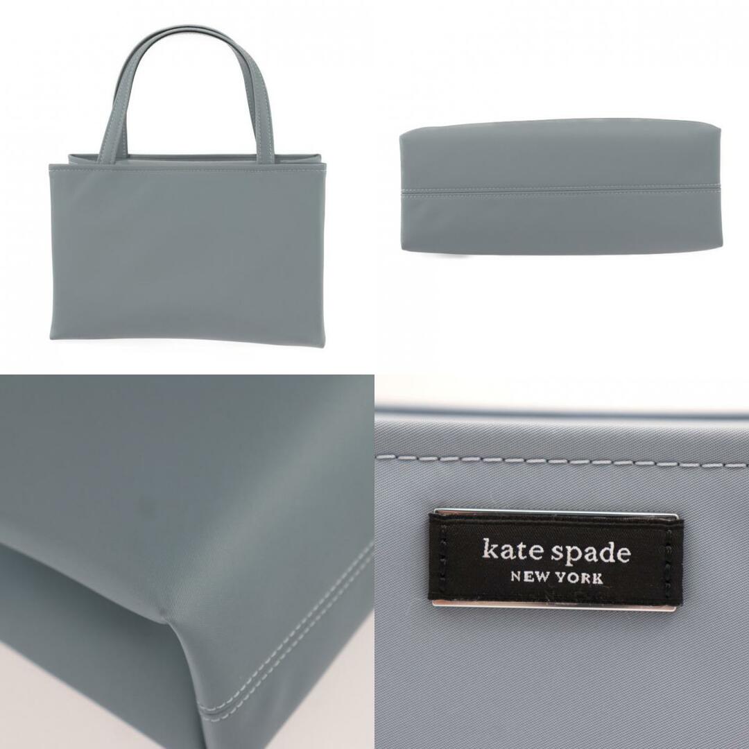 kate spade new york(ケイトスペードニューヨーク)のKate Spade ケイトスペード  サム アイコン KSNY スモール トート ハンドバッグ KB139 403   リサイクルナイロン×レザー ブルーグレー系 シルバー金具  2WAY ショルダーバッグ 【本物保証】 レディースのバッグ(ハンドバッグ)の商品写真