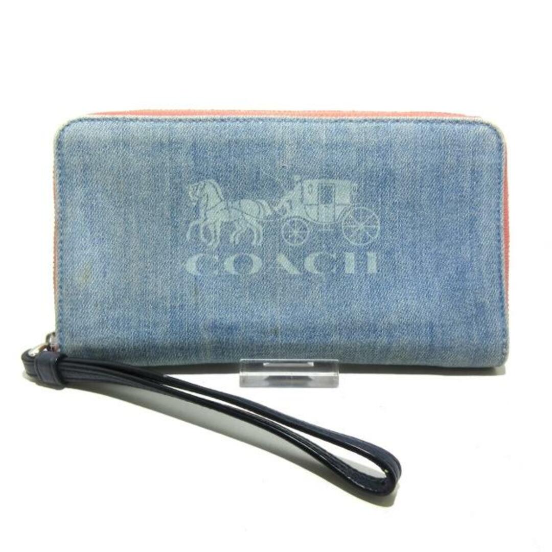 COACH(コーチ)のCOACH(コーチ) 長財布 - 1281 ライトブルー×ピンク ラウンドファスナー デニム レディースのファッション小物(財布)の商品写真