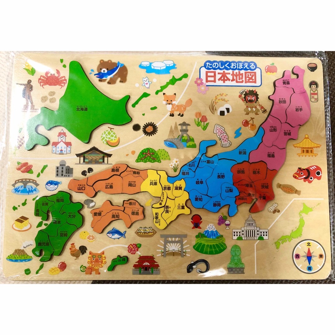 日本地図 木製 パズル 新品 知育玩具 キッズ/ベビー/マタニティのおもちゃ(知育玩具)の商品写真