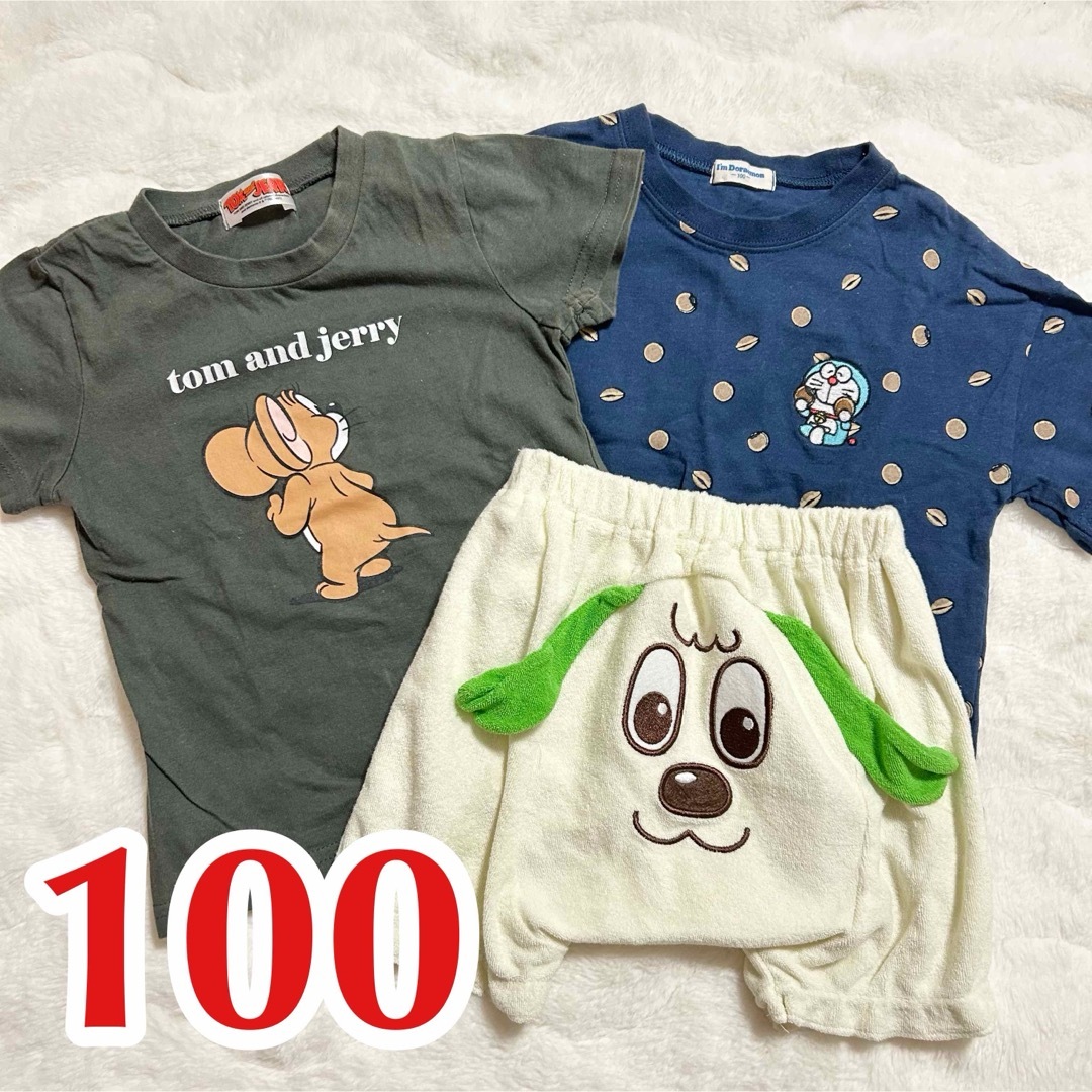 ドラえもん(ドラエモン)の【まとめ売り】キッズ 100cm Tシャツ ハーフパンツ ワンワン キャラクター キッズ/ベビー/マタニティのキッズ服男の子用(90cm~)(Tシャツ/カットソー)の商品写真