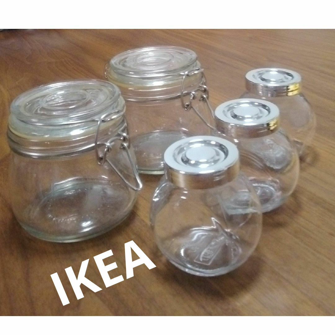 IKEA(イケア)のIKEA キャニスター 2個IKEAキャンディポット 3個 インテリア/住まい/日用品のキッチン/食器(収納/キッチン雑貨)の商品写真