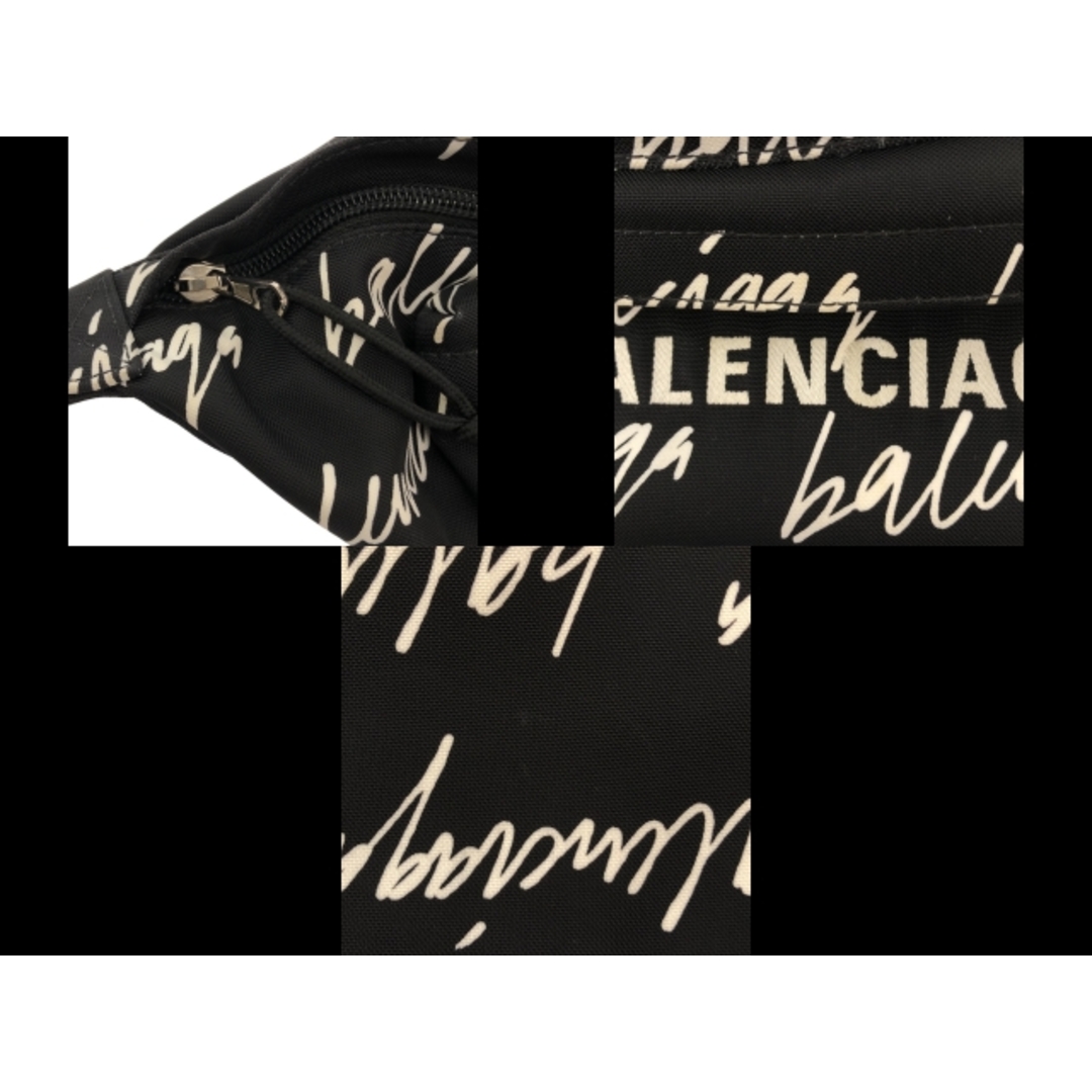 Balenciaga(バレンシアガ)のBALENCIAGA(バレンシアガ) ウエストポーチ ウィール ベルトバッグS 533009 黒×白 ナイロン レディースのバッグ(ボディバッグ/ウエストポーチ)の商品写真