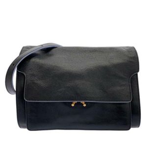 マルニ(Marni)のMARNI(マルニ) ショルダーバッグ TRUNK SOFT (トランク ソフト) SBMP0076Y0 黒×ブルーグレー ラージ タンブルドカーフスキン(ショルダーバッグ)