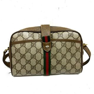 グッチ(Gucci)のGUCCI(グッチ) ショルダーバッグ オールドグッチ/シェリー ブラウン×ベージュ×マルチ PVC(塩化ビニール)×レザー(ショルダーバッグ)