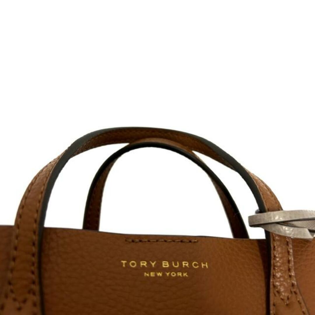 Tory Burch(トリーバーチ)のTORY BURCH(トリーバーチ) ハンドバッグ美品  ライトブラウン×ライトグレー ミニバッグ レザー レディースのバッグ(ハンドバッグ)の商品写真
