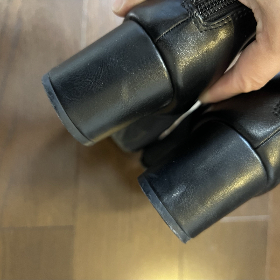 メッシュ フェイクレザー ショート ブーツ 3L 25.0 25.5 レディースの靴/シューズ(ブーツ)の商品写真