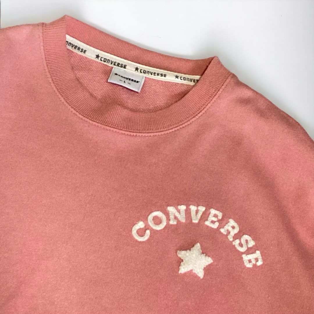 CONVERSE(コンバース)のコンバース　クルーネックトレーナー　スウェット　L　裏パイル　ピンク　男女兼用 メンズのトップス(スウェット)の商品写真