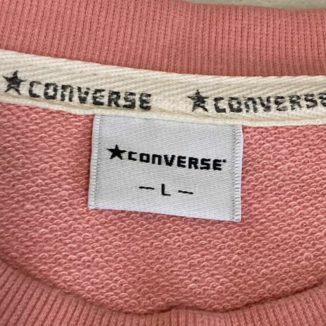 CONVERSE(コンバース)のコンバース　クルーネックトレーナー　スウェット　L　裏パイル　ピンク　男女兼用 メンズのトップス(スウェット)の商品写真