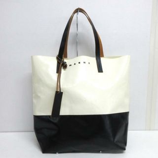 マルニ(Marni)のMARNI(マルニ) トートバッグ トライベッカ SHMQ0037A0 アイボリー×黒 バイカラー PVC(塩化ビニール)×レザー(トートバッグ)