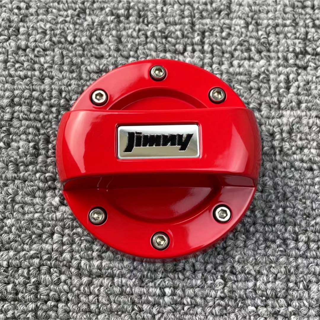 稀有Jimnyジムニー　ガソリン給油口キャップ　フューエルキャップカバー　レッド 自動車/バイクの自動車(車内アクセサリ)の商品写真