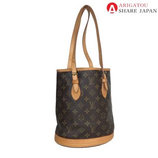 ルイヴィトン(LOUIS VUITTON)のLOUIS VUITTON ルイヴィトン バケット PM ハンドバッグ トートバッグ レディース モノグラムキャンバス ブラウン 茶色 M42238 中古品【鑑定済】(トートバッグ)