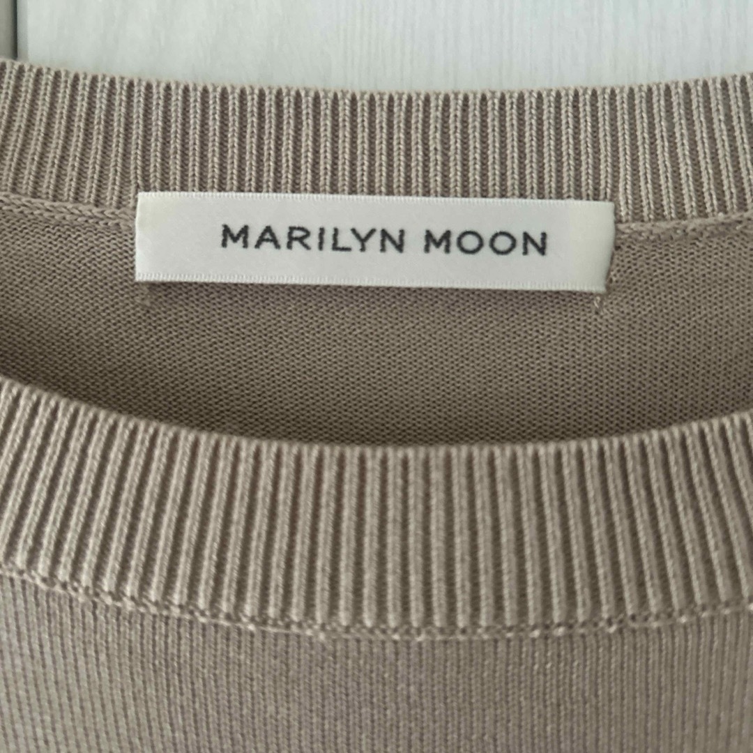 MARILYN MOON(マリリンムーン)のマリリンムーン お袖開き リボン ニット 薄手 ベージュ レディースのトップス(ニット/セーター)の商品写真