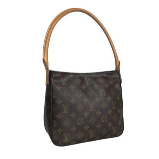 ルイヴィトン(LOUIS VUITTON)のLOUIS VUITTON ルイヴィトン ルーピング MM スリングバッグ ショルダーバッグ レディース モノグラムキャンバス ブラウン 肩掛け 茶色 M51146 中古品【鑑定済】(ショルダーバッグ)