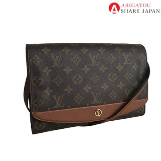 ルイヴィトン(LOUIS VUITTON)のLOUIS VUITTON ルイヴィトン ボルドー ショルダーバッグ クラッチバッグ メンズ モノグラムキャンバス ブラウン 斜め掛け 肩掛け 茶色 M51797 中古品【鑑定済】(セカンドバッグ/クラッチバッグ)