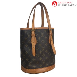 ルイヴィトン(LOUIS VUITTON)のLOUIS VUITTON ルイヴィトン バケット PM ハンドバッグ トートバッグ レディース モノグラムキャンバス ブラウン 茶色 M42238 中古品【鑑定済】(トートバッグ)