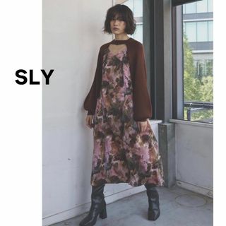 スライ(SLY)のSLY スライ　ニット　パフ袖　アームトップス　ブラウン　茶色　ハイネック(ニット/セーター)