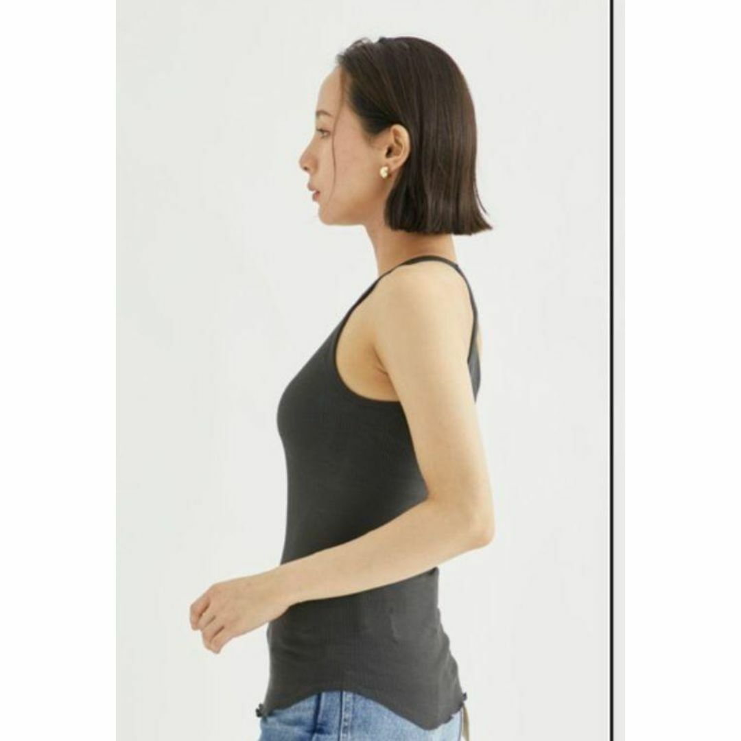 HAKUJI(ハクジ)の【HAKUJI】新品 Twist cotton bra tank チャコール F レディースのトップス(タンクトップ)の商品写真