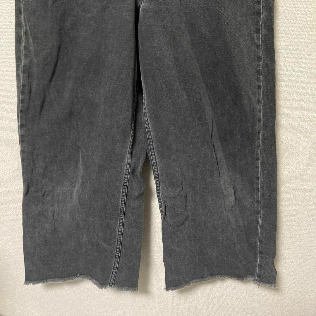 ZARA(ザラ)のzara ザラ　デニムパンツ　ワイド　ブラック　パンツ　黒　36 M相当 レディースのパンツ(デニム/ジーンズ)の商品写真