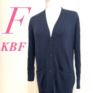 KBF+ - ケービーエフプラス　カーディガン　F　ネイビー　きれいめ　スリット　レーヨン　綿