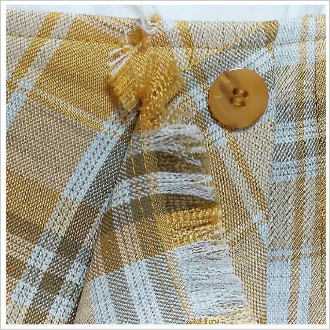 zampa(ザンパ)の［ubn hymns］オレンジ茶チェック柄ミモレ丈スカート ザンパ M～L位 レディースのスカート(ロングスカート)の商品写真