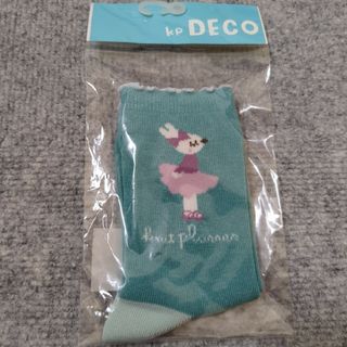 メゾピアノ(mezzo piano)のKP DECO 未使用 クルーソックス 19〜21cm グリーン(靴下/タイツ)