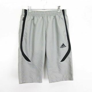 アディダス(adidas)のアディダス パンツ ハーフ ショート ロゴ M グレー×ブラック スポーツウェア(その他)