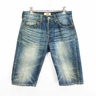 リーバイス(Levi's)のリーバイス ジーンズ ハーフパンツ ボタンフライ ユーズド加工 28 インディゴ(デニム/ジーンズ)