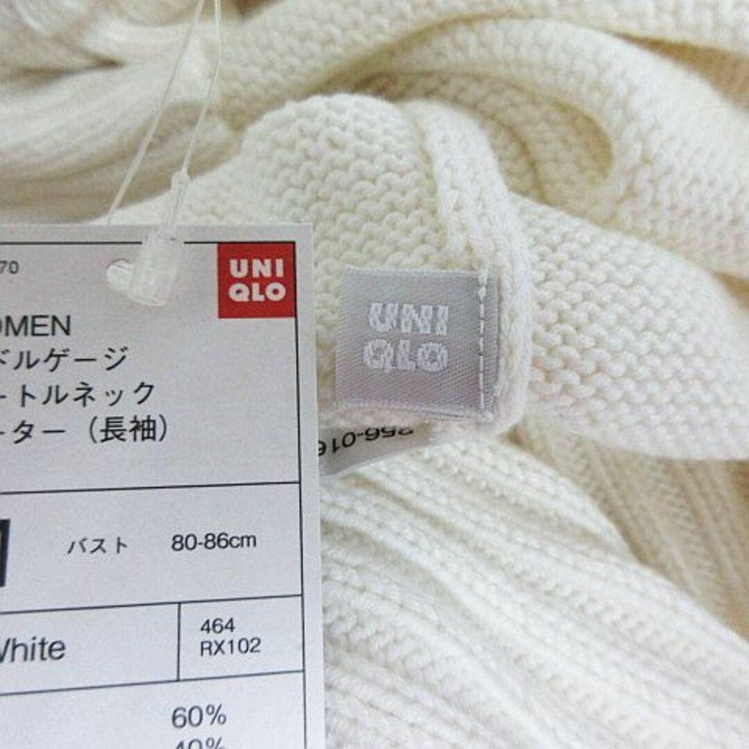 UNIQLO(ユニクロ)のユニクロ ニット セーター 長袖 タートルネック ミドルゲージ M ホワイト レディースのトップス(ニット/セーター)の商品写真