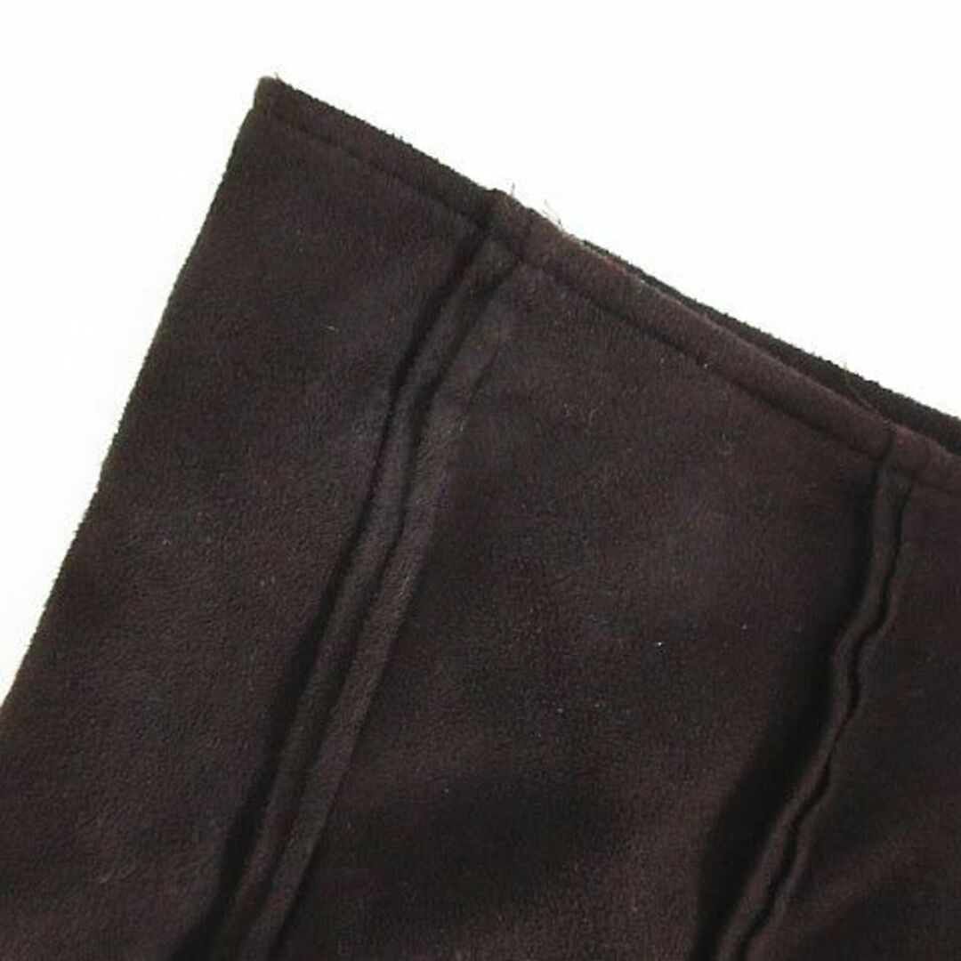 パシオーネ スカート ミモレ丈 フレア スエードライク 40 ダークブラウン レディースのスカート(ひざ丈スカート)の商品写真