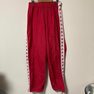 90s kaapa カッパ　パンツ　テープロゴ　古着　赤　レッド　M