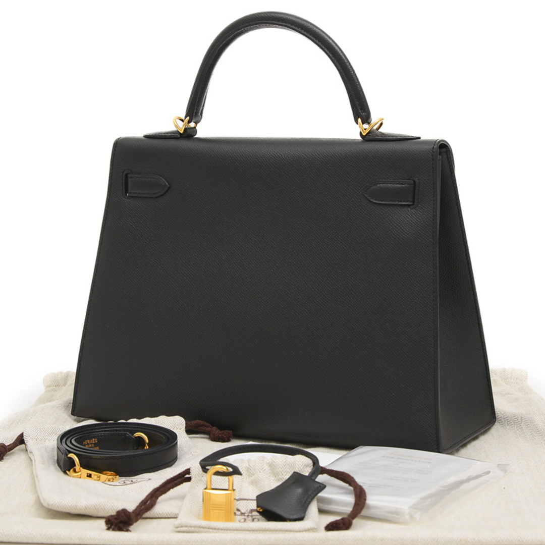 Hermes(エルメス)のエルメス ケリー32 外縫い エプソン ブラック ゴールド金具 P刻印 レディースのバッグ(ハンドバッグ)の商品写真