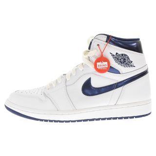 ナイキ(NIKE)のNIKE ナイキ AIR JORDAN 1 RETRO HIGH OG METALLIC NAVY エアジョーダン1レトロハイカットスニーカー ホワイト/ネイビー US10/28.0cm 555088-106(スニーカー)