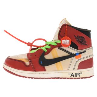 ナイキ(NIKE)のNIKE ナイキ ×OFF-WHITE THE 10 AIR JORDAN 1 CHICAGO AA3834-101 オフホワイト ザテン エアジョーダン1 シカゴ ハイカットスニーカー US9.5/27.5cm ホワイト/レッド(スニーカー)