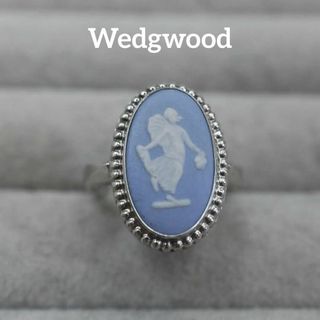 ウェッジウッド(WEDGWOOD)の【匿名配送】 ウェッジウッド 指輪 リング シルバー カメオ 水色 12.5号(リング(指輪))