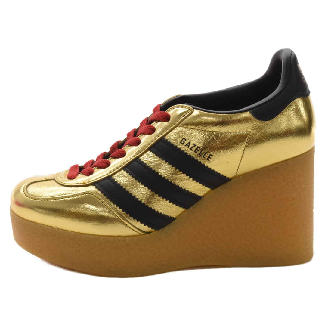 Gucci(グッチ)のGUCCI グッチ ×adidas wedge Gazelle 725628 アディダス ガゼル パテントレザー プラットフォームスニーカー  厚底 ゴールド レディース レディースの靴/シューズ(スニーカー)の商品写真