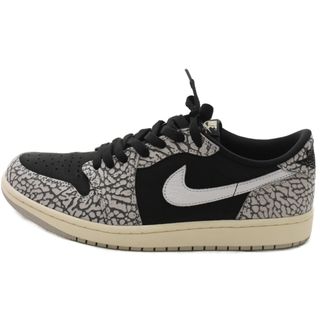 ナイキ(NIKE)のNIKE ナイキ AIR JORDAN 1 RETRO LOW OG BLACK CEMENT エア ジョーダン1 レトロ ブラック セメント ローカットスニーカー グレー US9.5/27.5cm CZ0790-001(スニーカー)