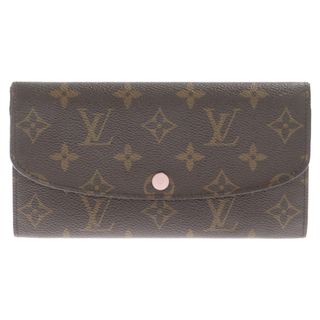 ルイヴィトン(LOUIS VUITTON)のLOUIS VUITTON ルイヴィトン ポルトフォイユ エミリー モノグラム 二つ折り長財布 ウォレット ブラウン/ピンク M61289(長財布)