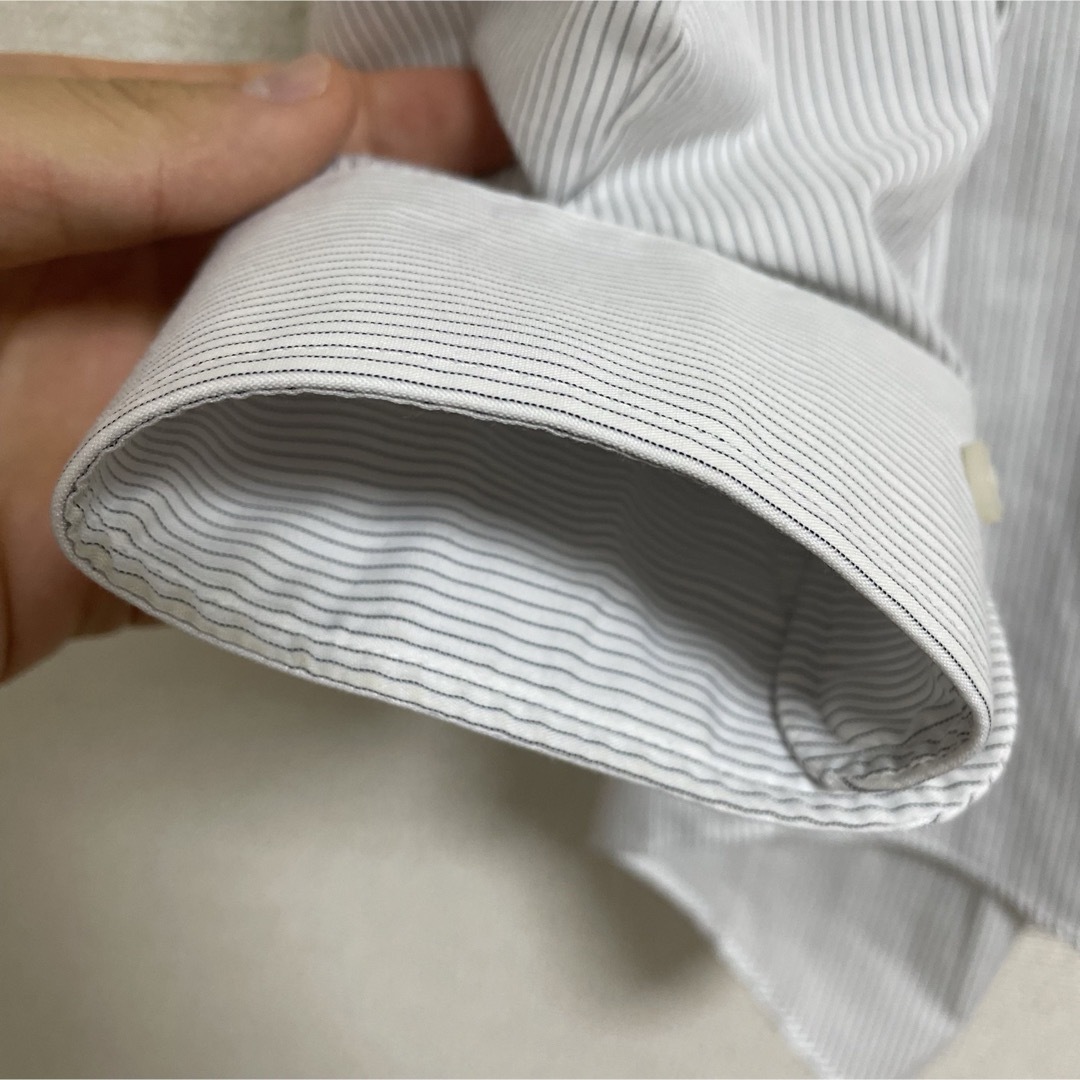 青山(アオヤマ)の洋服の青山　ワイシャツ　長袖　白　ストライプ メンズのトップス(シャツ)の商品写真