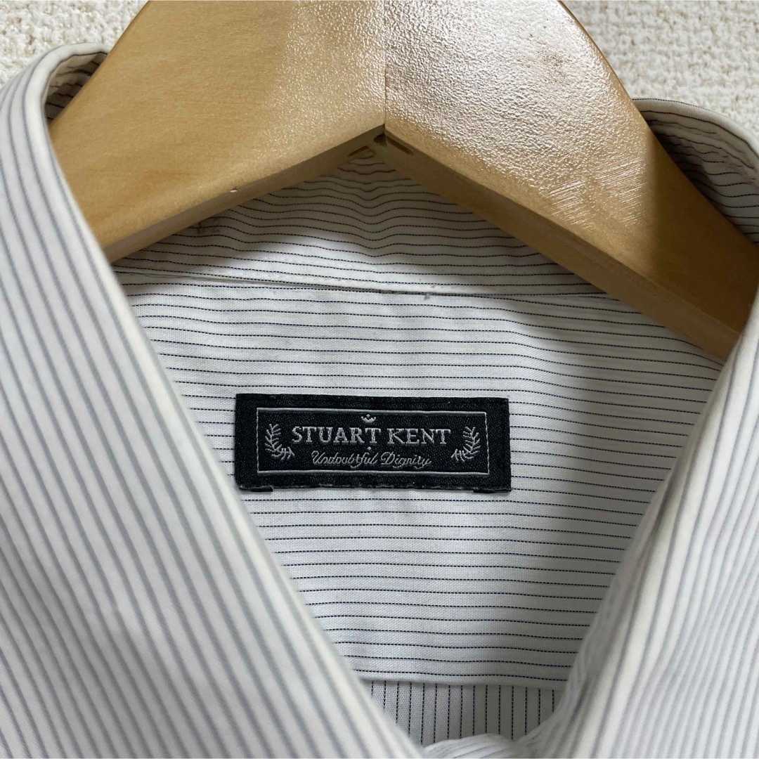 青山(アオヤマ)の洋服の青山　ワイシャツ　長袖　白　ストライプ メンズのトップス(シャツ)の商品写真
