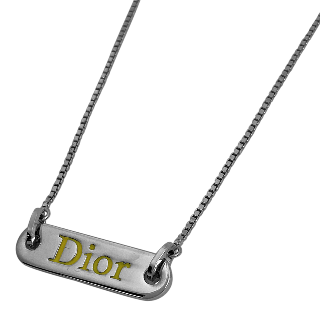 Christian Dior(クリスチャンディオール)のクリスチャンディオール ロゴ ネックレス シルバーメッキ 【中古】 レディースのアクセサリー(ネックレス)の商品写真