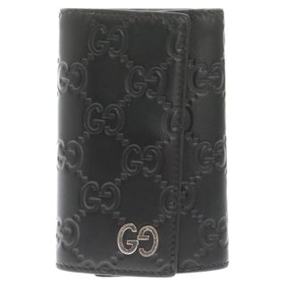 グッチ(Gucci)のGUCCI グッチ シマ ロゴメタル レザー 6連キーケース ブラック 473924 496085(キーホルダー)