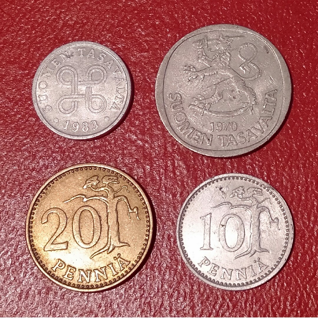 フィンランドのコイン4種 エンタメ/ホビーの美術品/アンティーク(貨幣)の商品写真