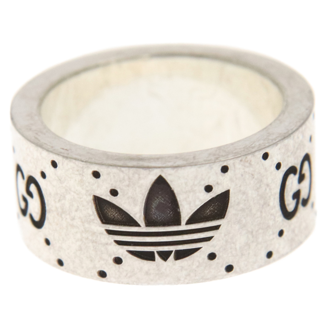 Gucci(グッチ)のGUCCI グッチ  × adidas エングレービングワイドリング 702766 シルバー メンズのアクセサリー(リング(指輪))の商品写真