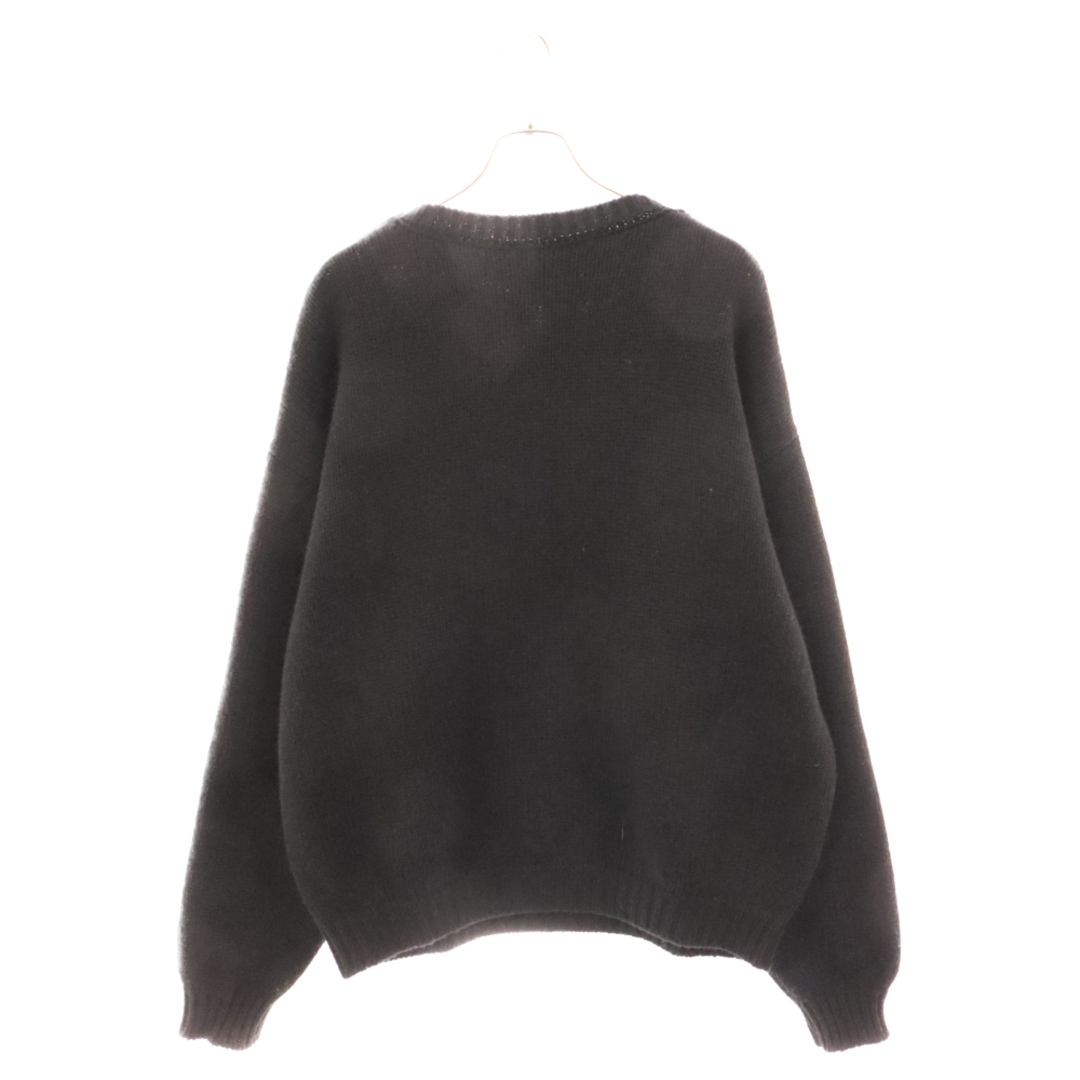 FEAR OF GOD(フィアオブゴッド)のFEAR OF GOD フィアオブゴッド Overlap Sweater オーバーラップセーター バックロゴ ニットセーター FG20-012 WSK ブラック メンズのトップス(ニット/セーター)の商品写真